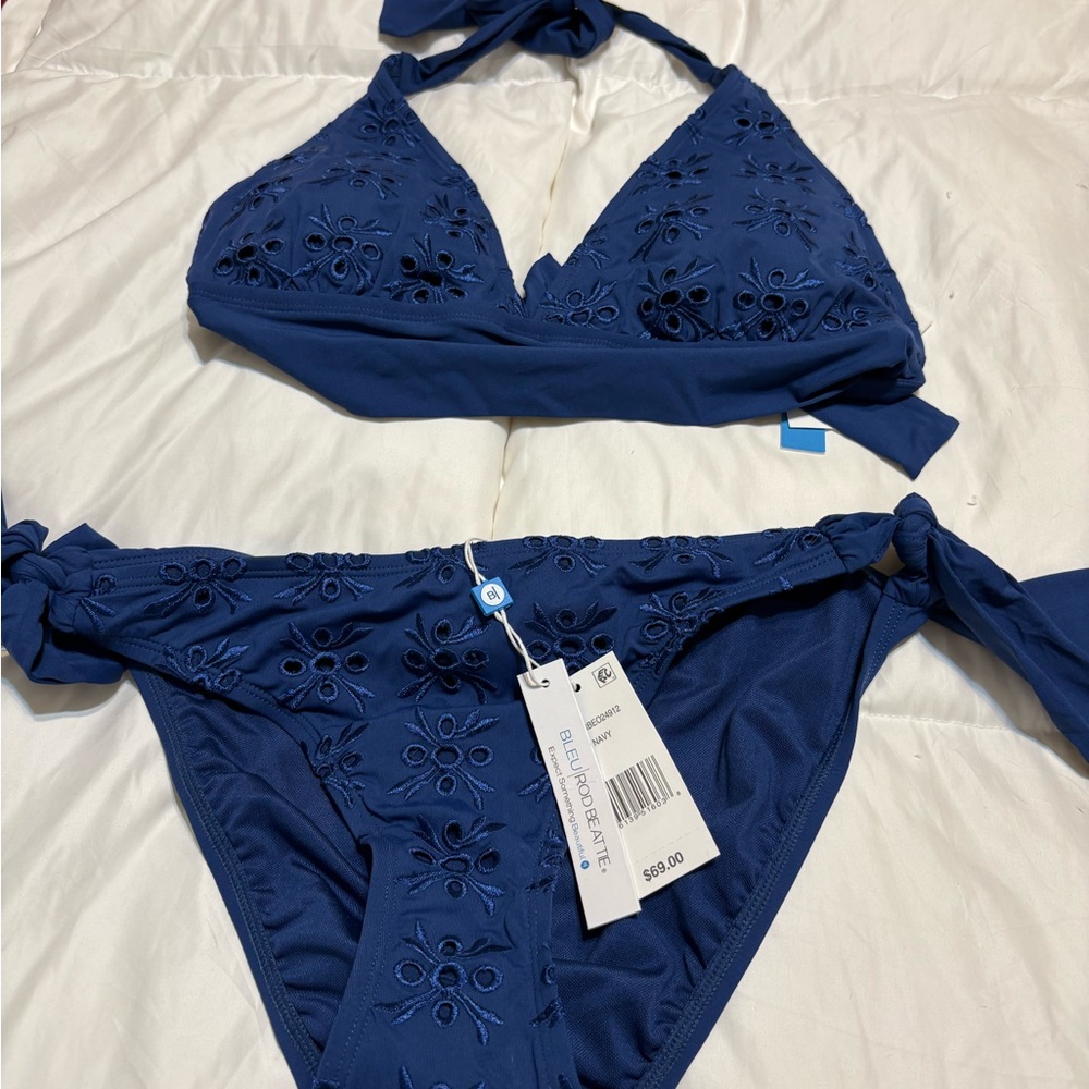 Bleu Rod Beattie Navy Eyelet Bikini
